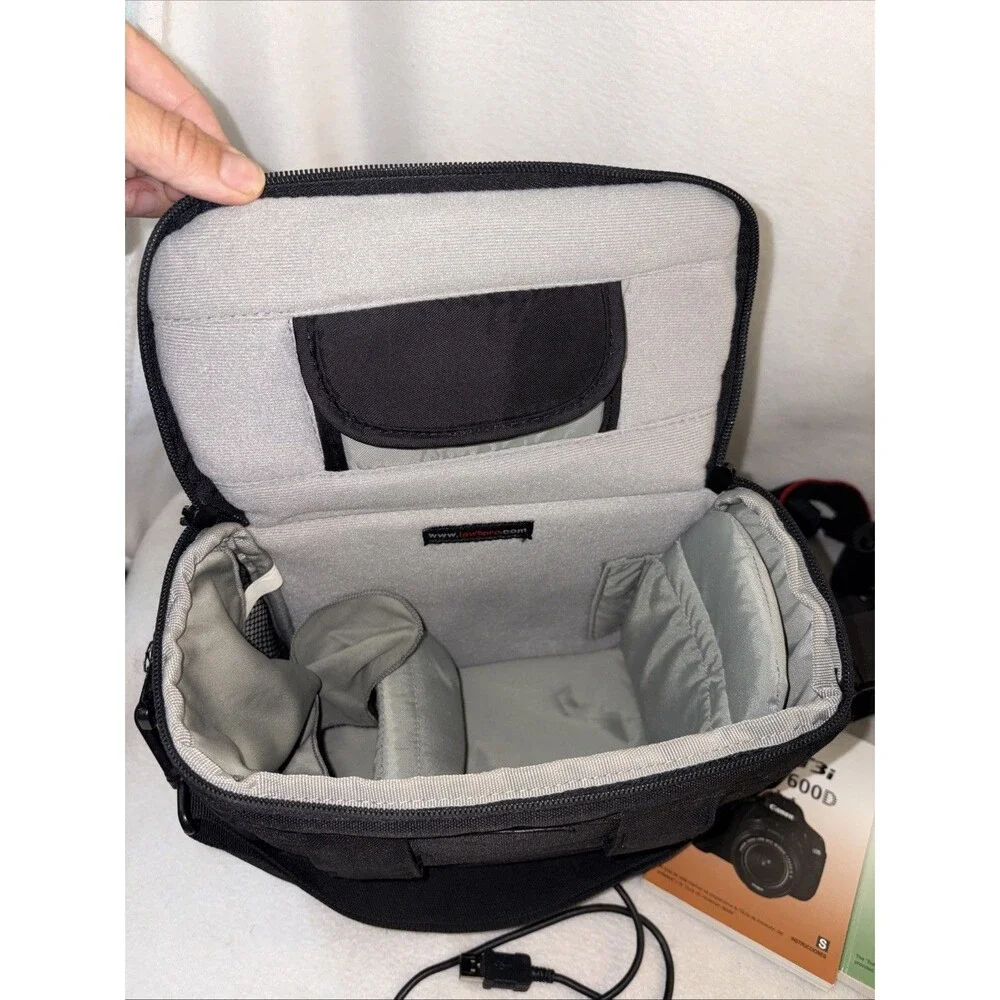 Canon Rebel T3i EOS 600D Digital SLR Camera 18-55mm 55-250mm Lenses Bag Manual